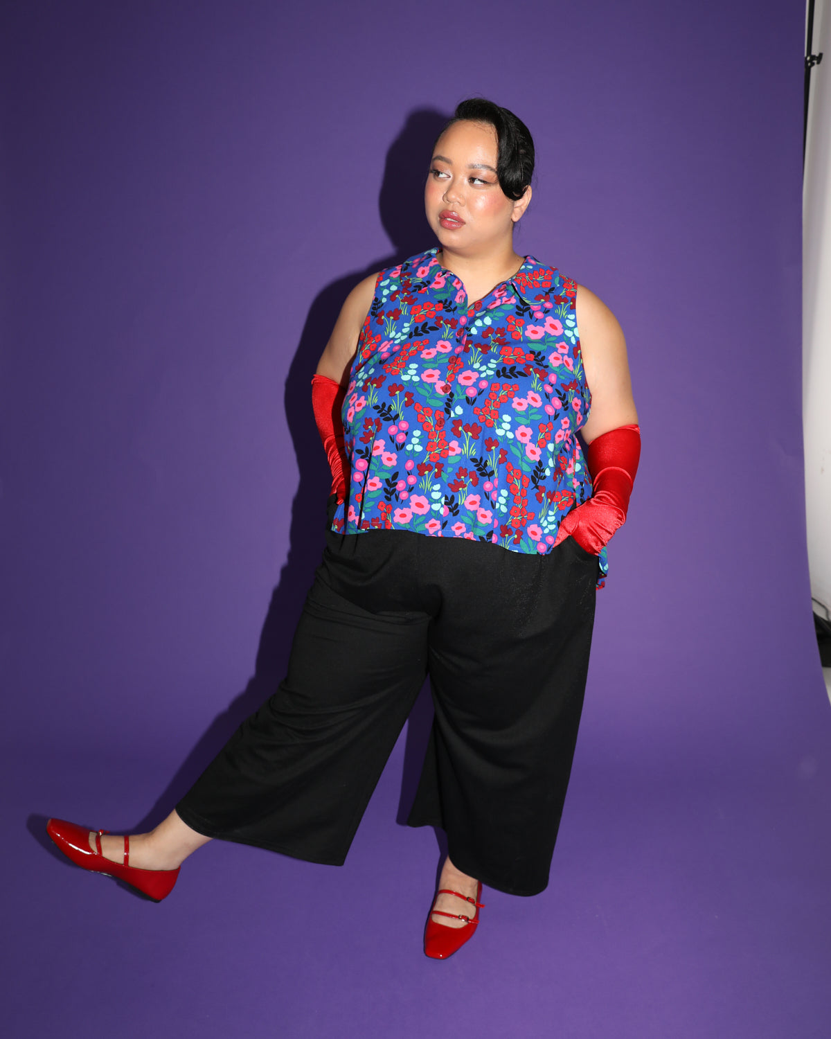 Eastside Pantalon Palazzo Midi Boutique Lustre - Main Image