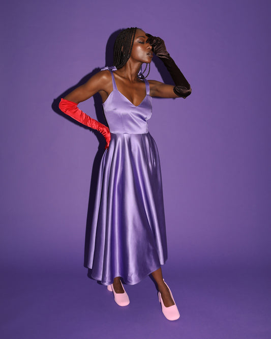 Fantastic Voyage | Tea Length Shantung Dress