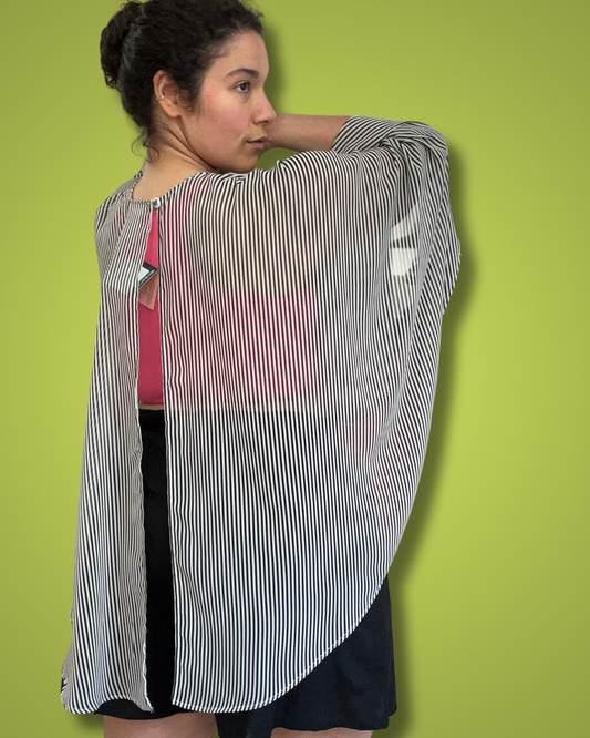 Belladona| Boatneck Cape Black White Stripes