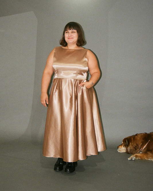 Honeycomb | Midi Satin Cocktail Dress