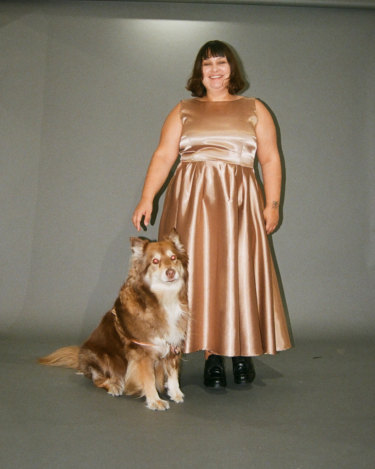 Honeycomb | Midi Satin Cocktail Dress
