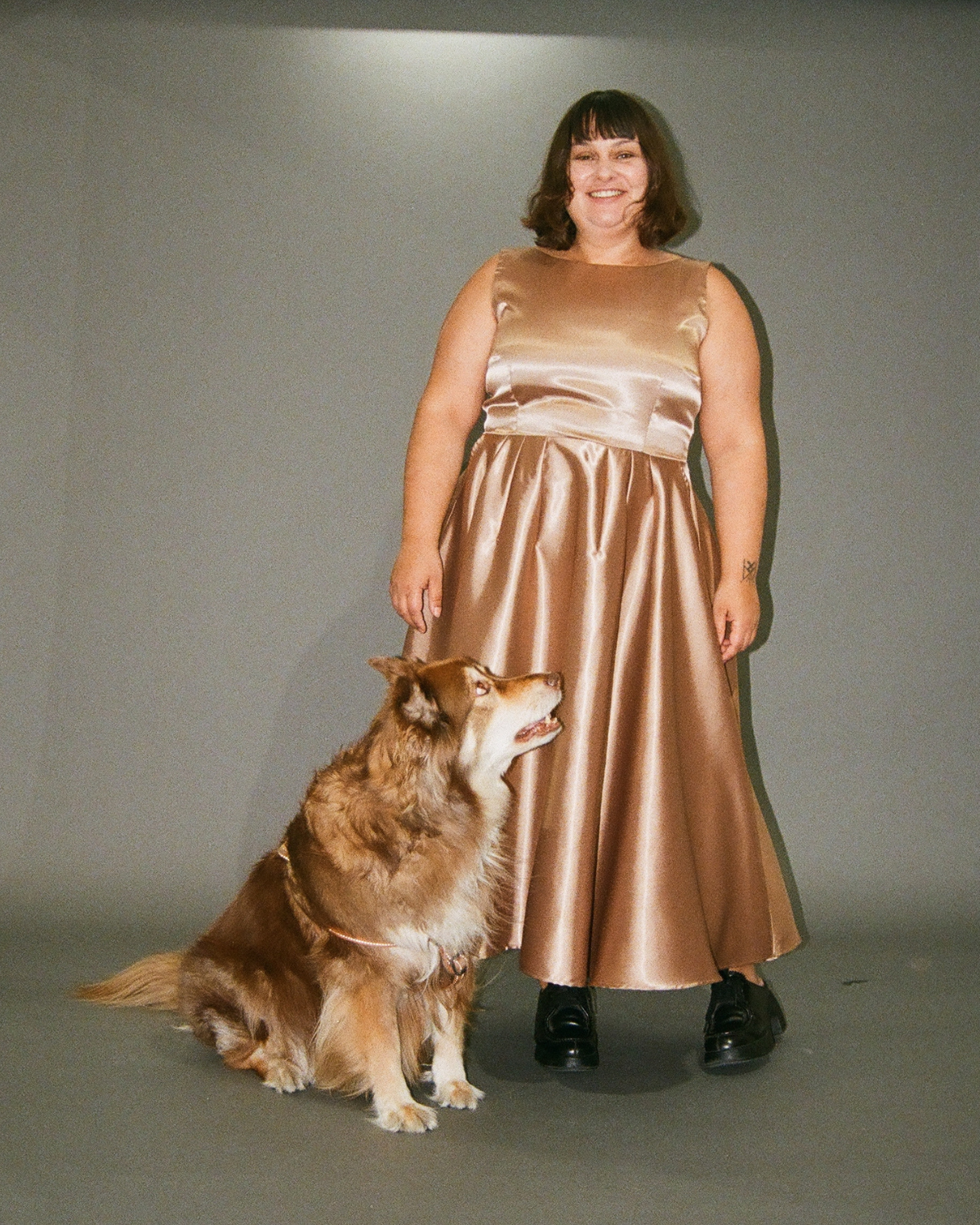 Honeycomb | Midi Satin Cocktail Dress