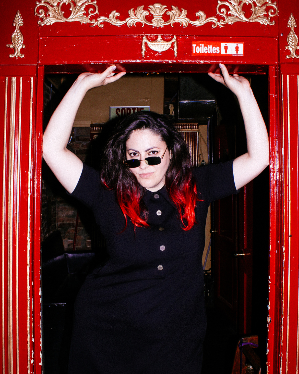 Parklife | Robe-chemise en tricot à col | Noir