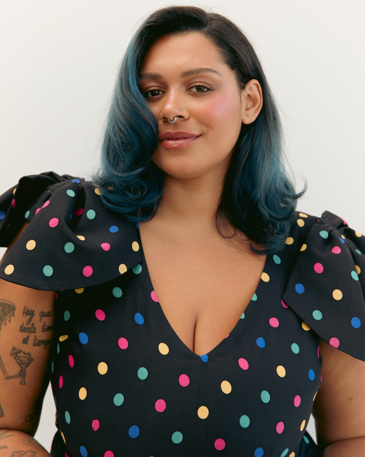 Gigi L’amoroso | V-Neck Midi Dress With Bows