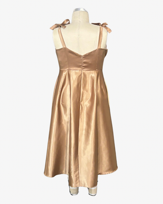 Fantastic Voyage | Tea Length Satin Dress