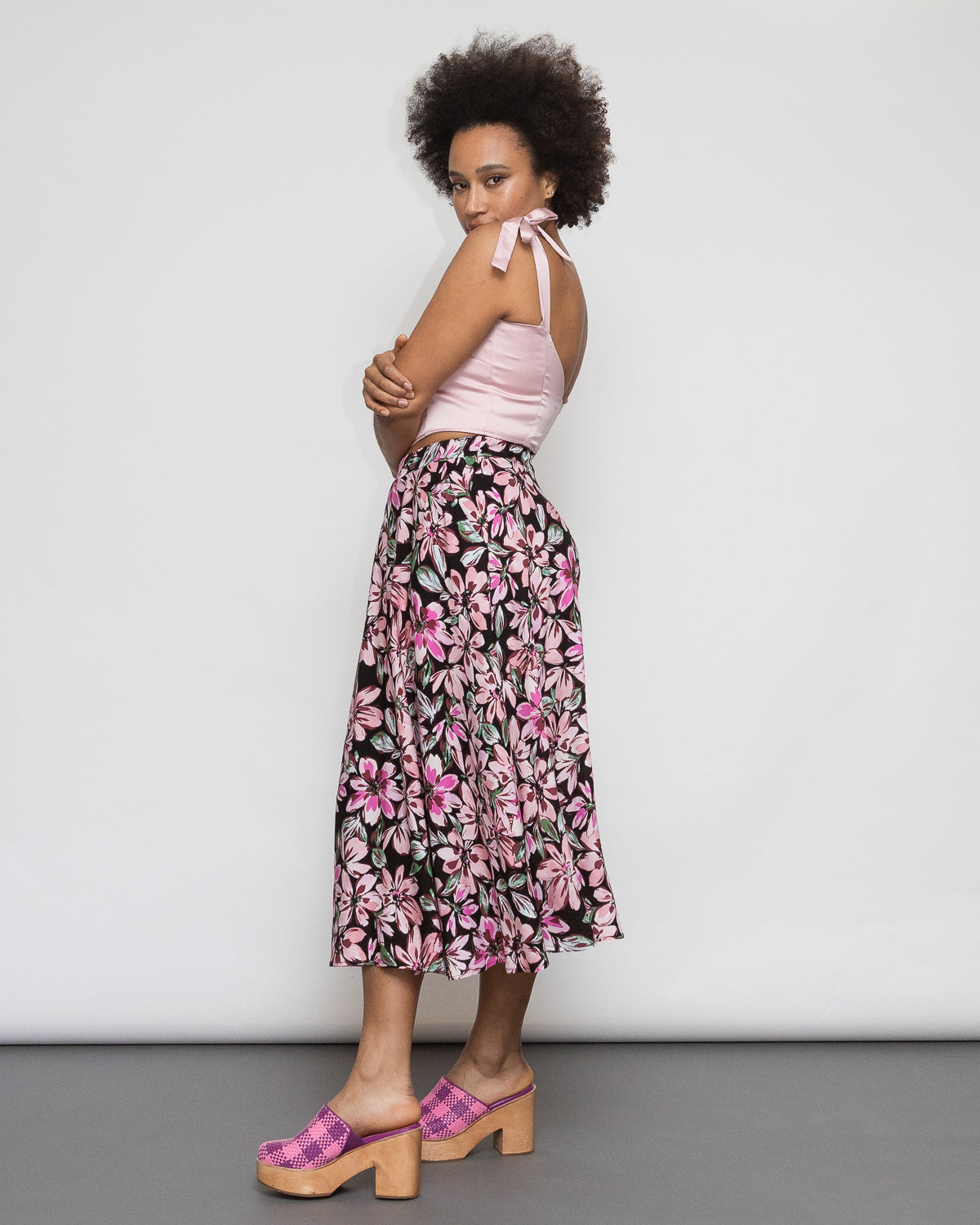 New Wave | Jupe Midi Taille Haute