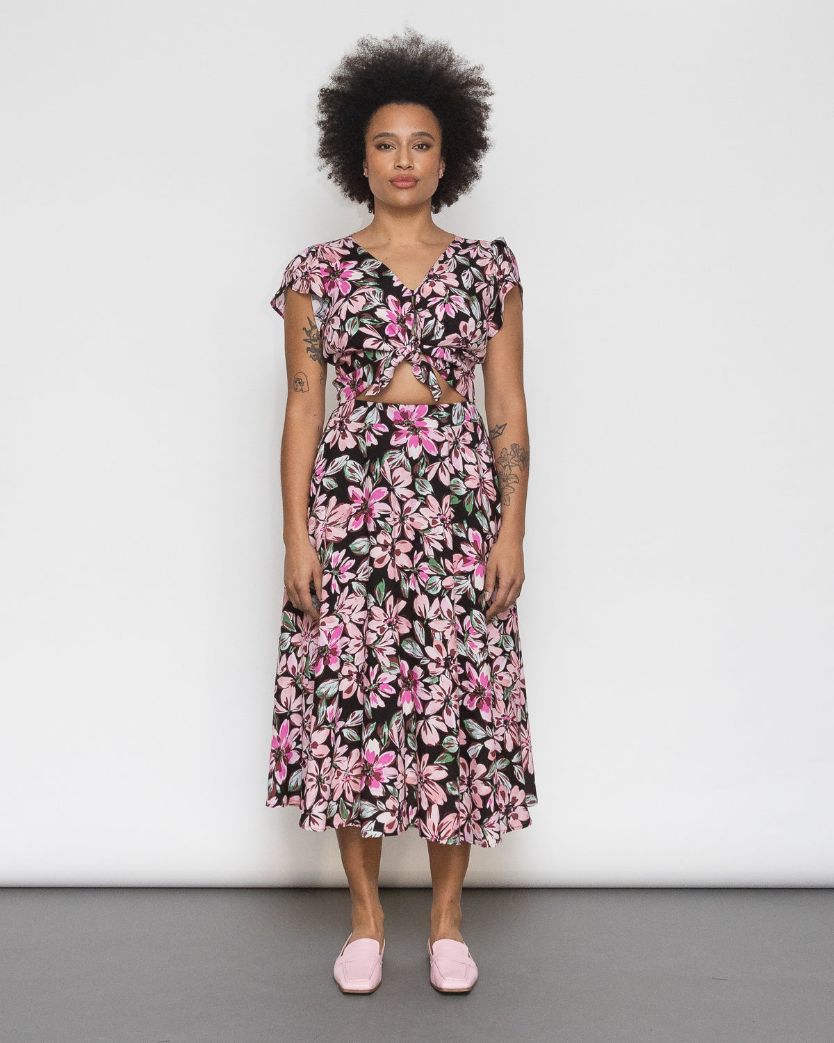 New Wave | Jupe Midi Taille Haute