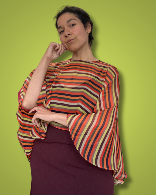 Belladona| Boatneck Cape Autumn Stripes