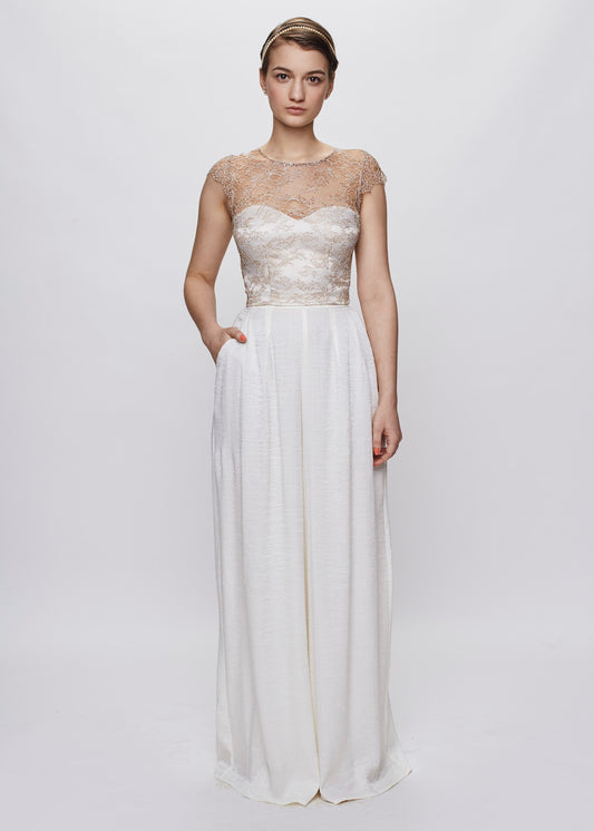 Jane B | Pantalon palazzo plissé de mariée