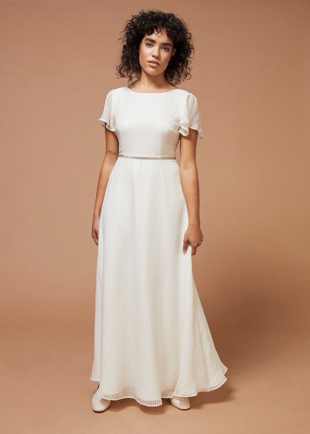 oiseau chanteur | Robe de mariée en soie scintillante