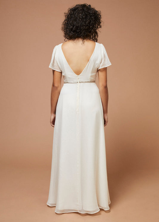 oiseau chanteur | Robe de mariée en soie scintillante