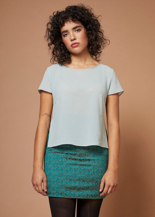 Renegade | Blouse en Mousseline Translucide | Bleu