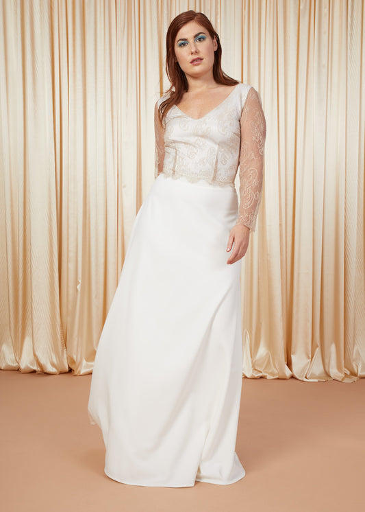 Si Doucement | Top de mariée à manches longues