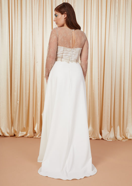 Si Doucement | Top de mariée à manches longues