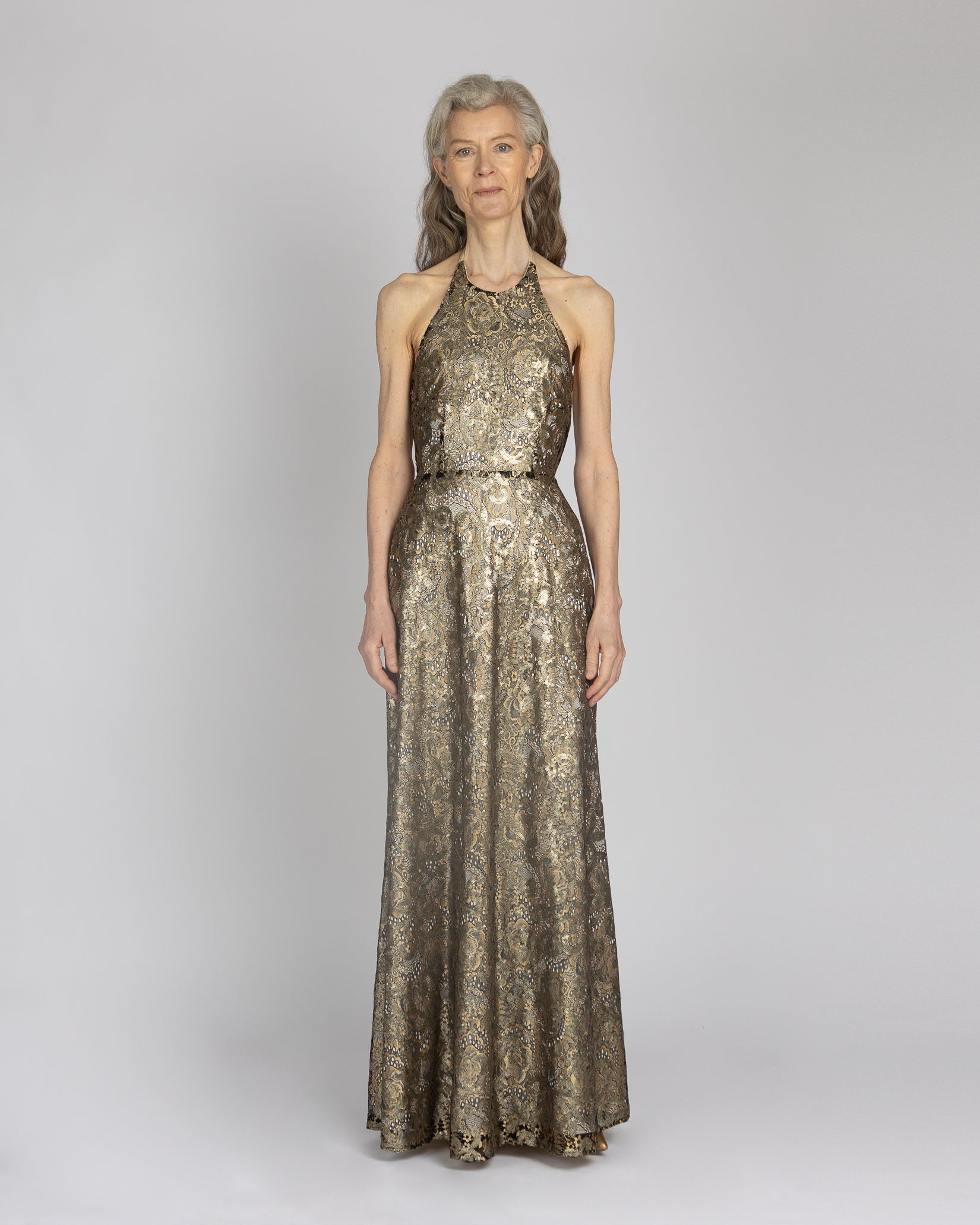 Cherish Sequin Halter Gown