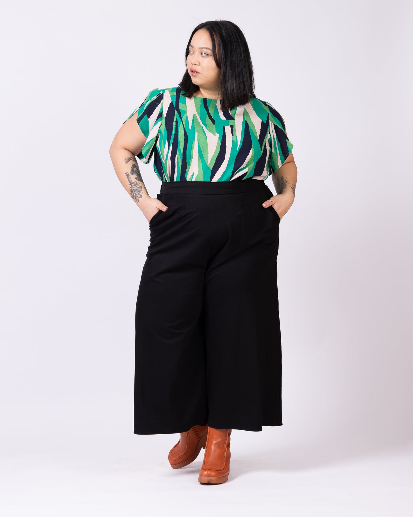 Eastside | Pantalon palazzo midi