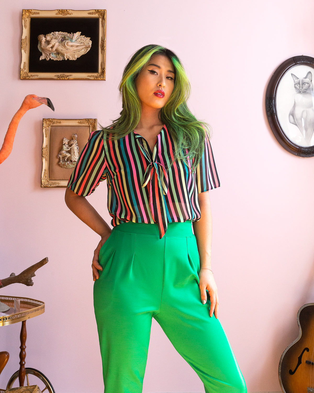 California Nights | Pantalon extensible à plis