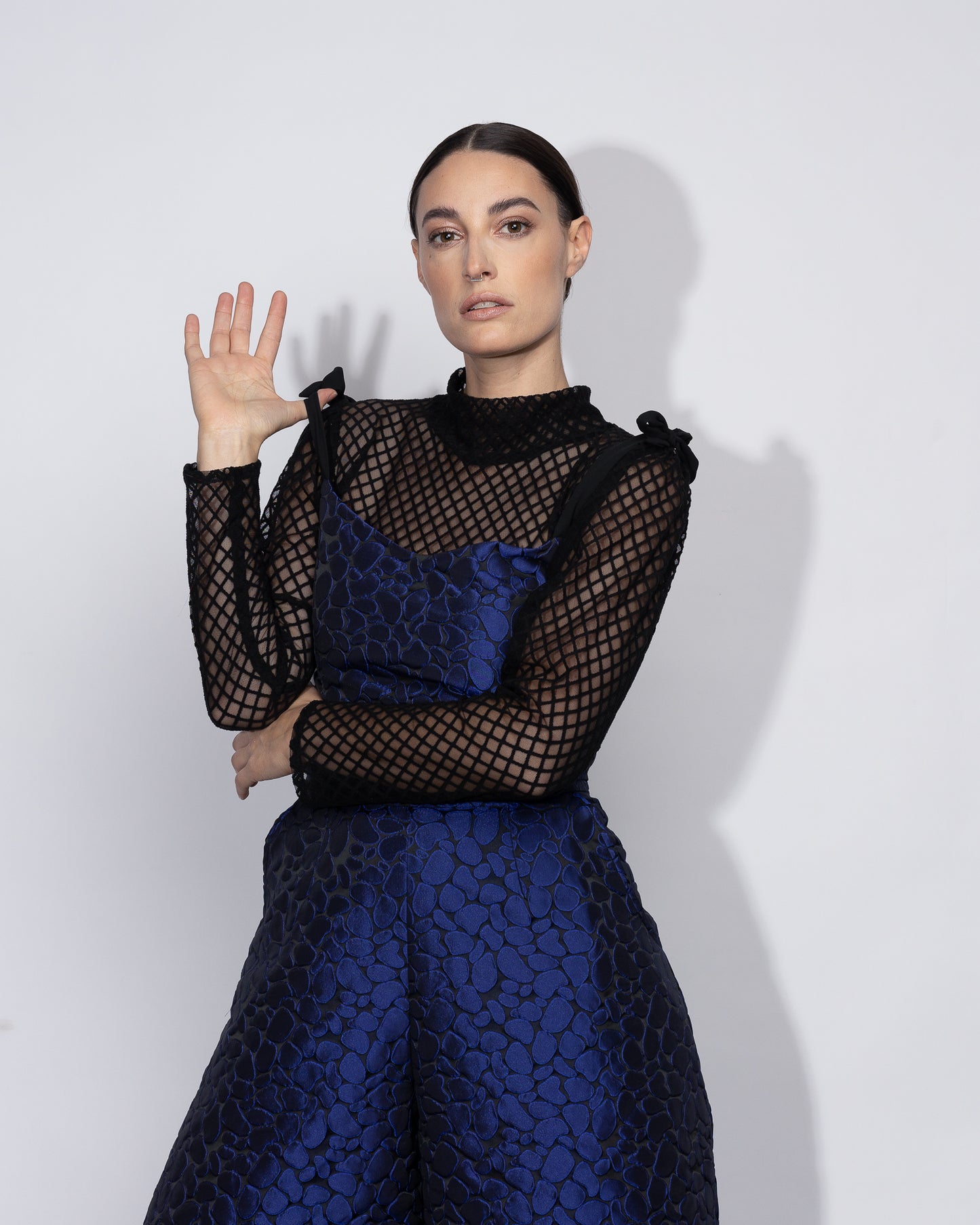 Rock Lobster | Velour Mesh Turtleneck Top