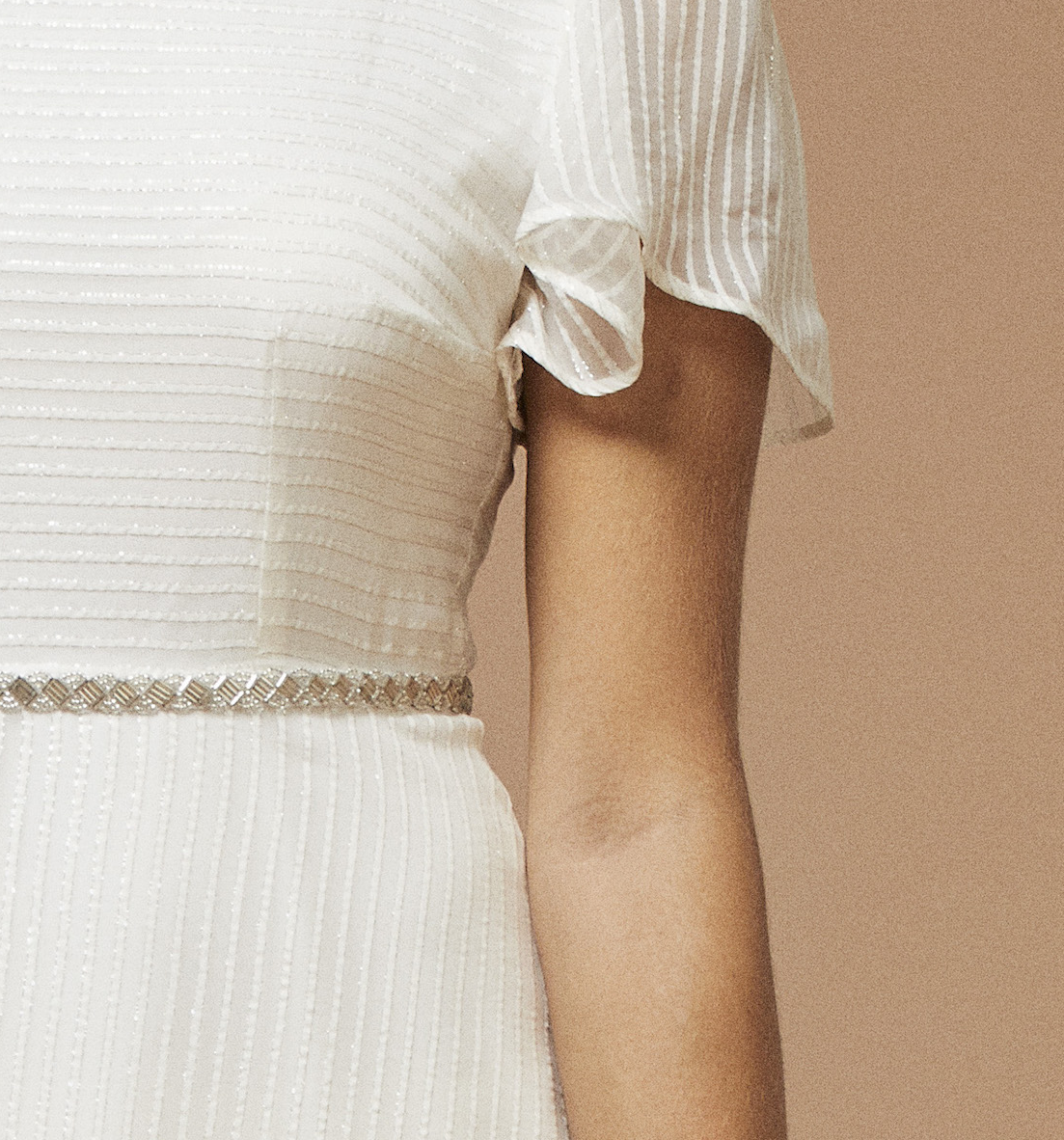 oiseau chanteur | Robe de mariée en soie scintillante
