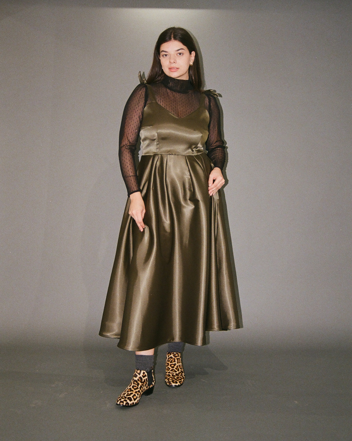 Fantastic Voyage | Tea Length Satin Dress