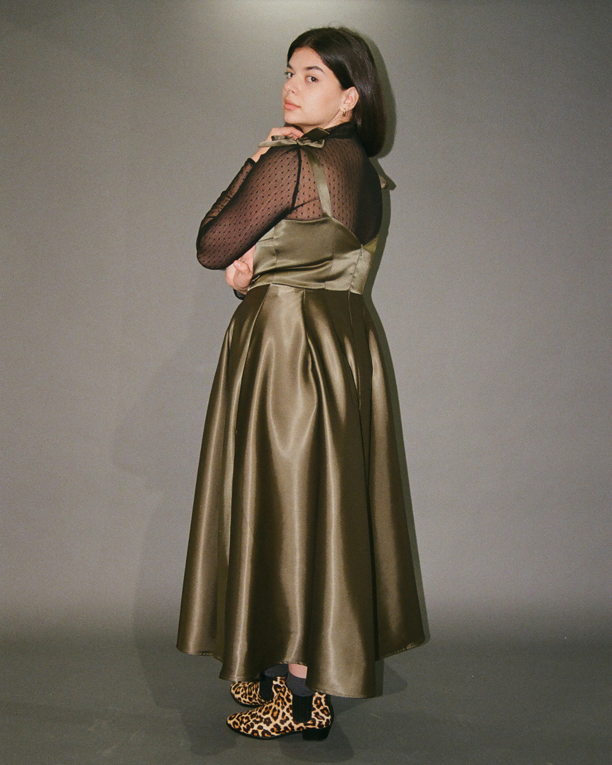 Fantastic Voyage | Tea Length Satin Dress