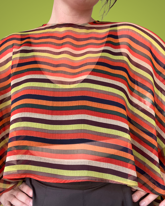 Belladona| Boatneck Cape Autumn Stripes