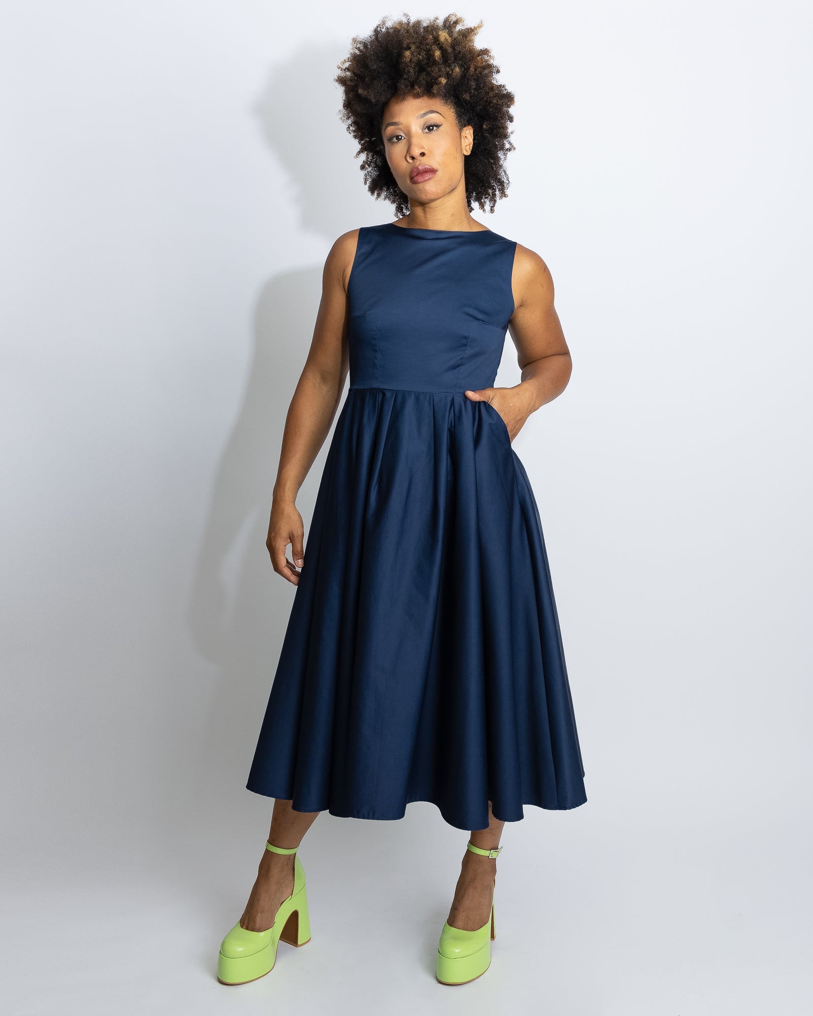 A line midi outlet cocktail dress