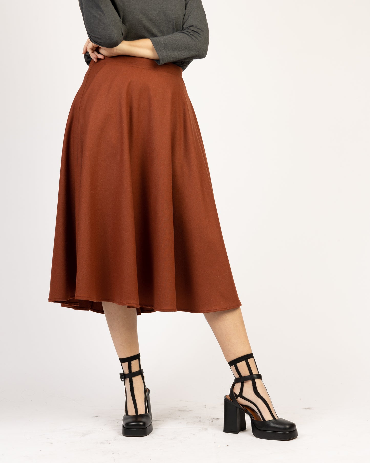 New Wave | High-Waisted Midi Skirt