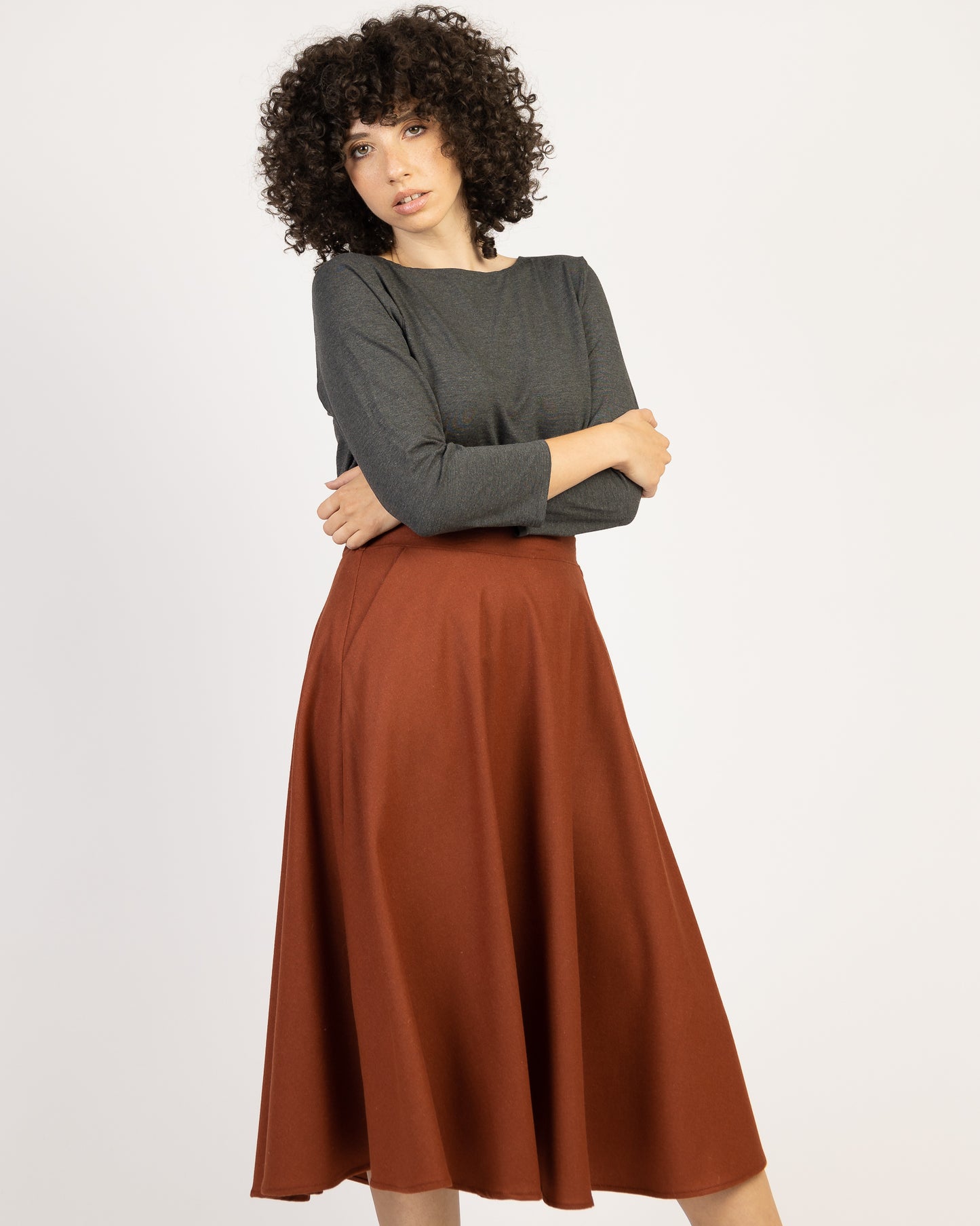 New Wave | High-Waisted Midi Skirt