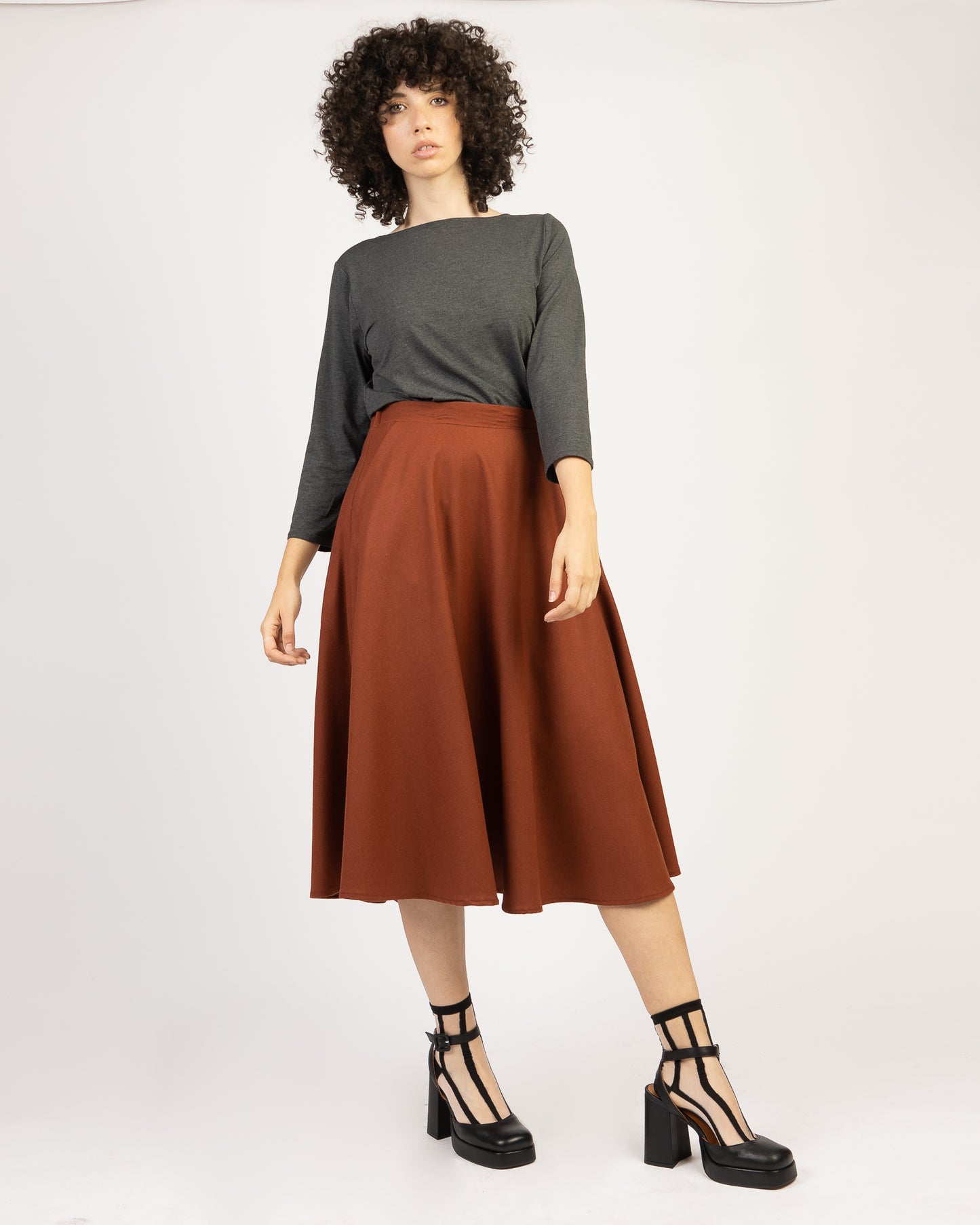 New Wave | High-Waisted Midi Skirt