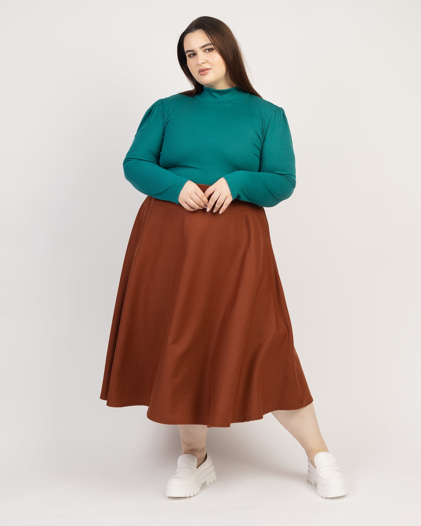 New Wave | High-Waisted Midi Skirt