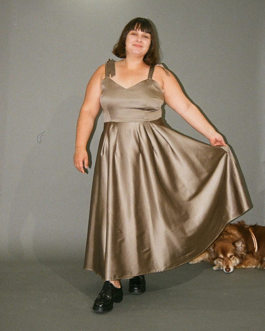 Fantastic Voyage | Tea Length Satin Dress