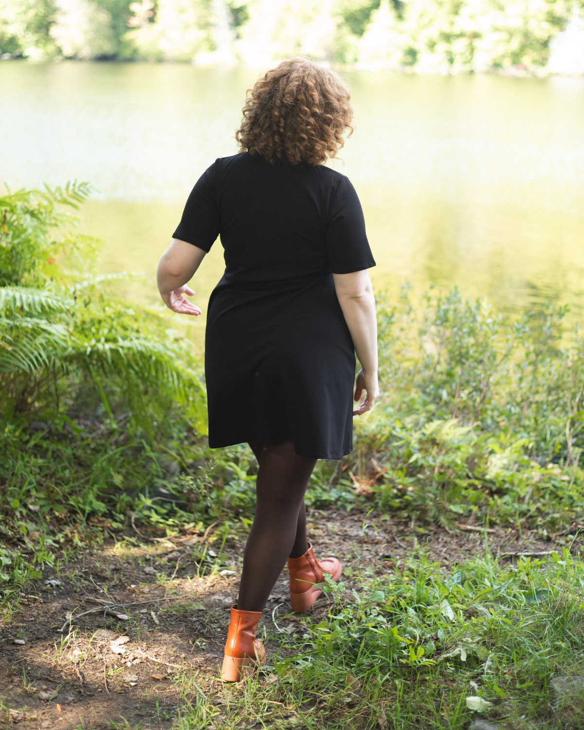 Parklife | Robe-chemise en tricot à col | Noir