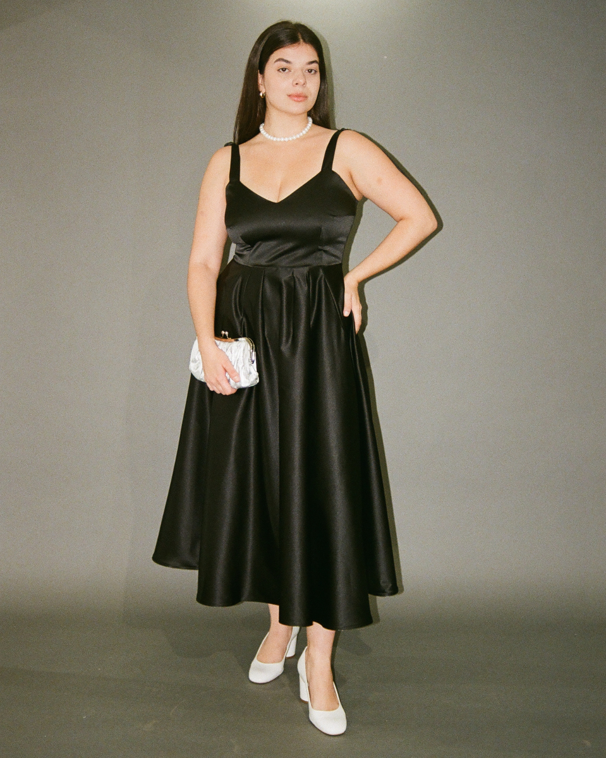 Fantastic Voyage | Tea Length Satin Dress