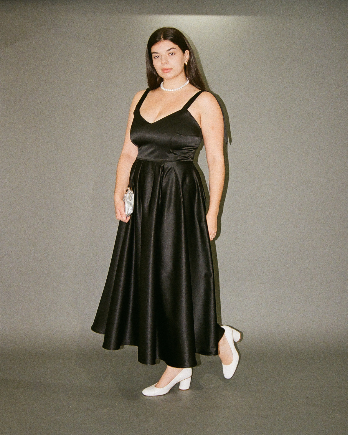 Fantastic Voyage | Tea Length Satin Dress