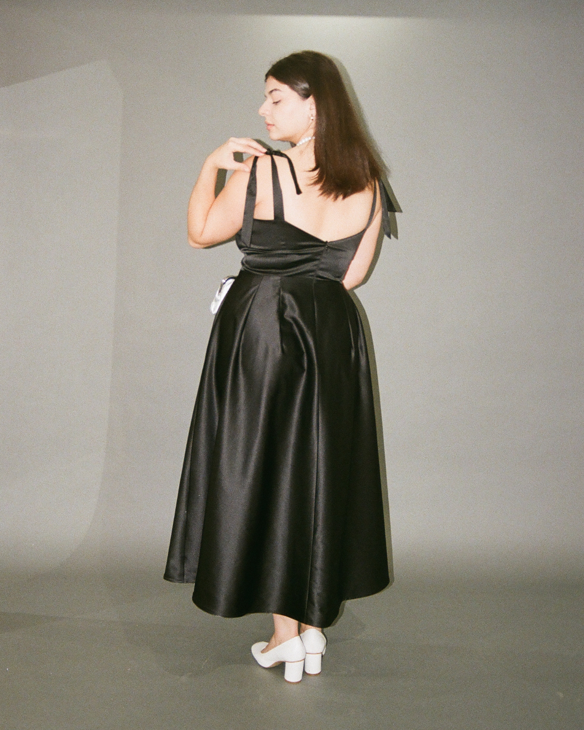 Fantastic Voyage | Tea Length Satin Dress