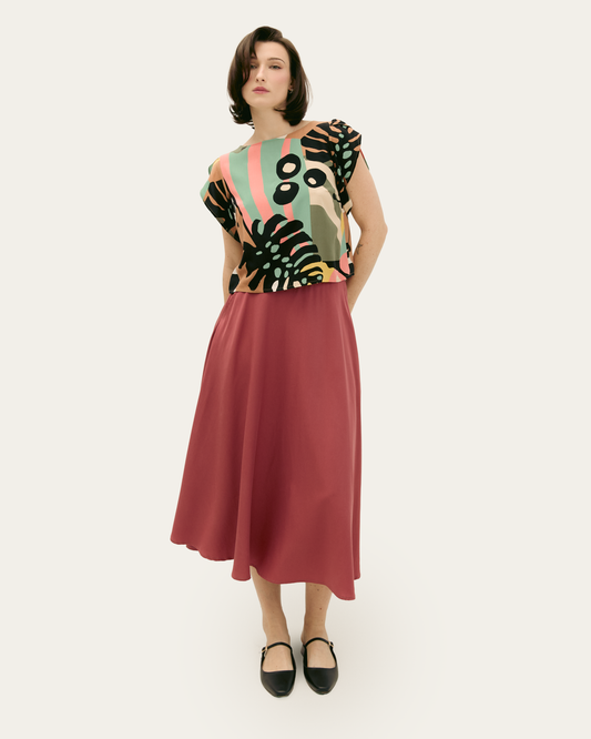 New Wave | High-Waisted Midi Skirt