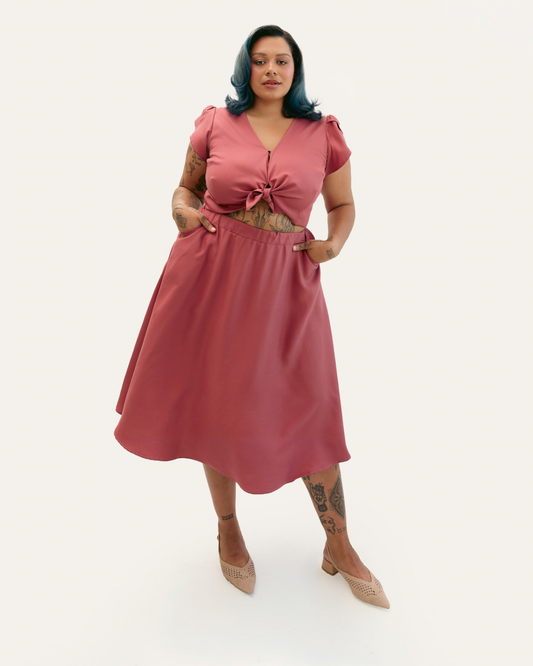 New Wave | High-Waisted Midi Skirt