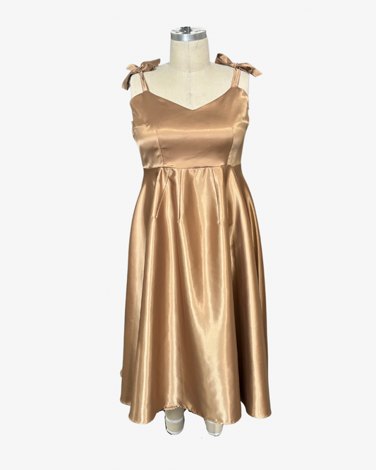 Fantastic Voyage | Tea Length Satin Dress