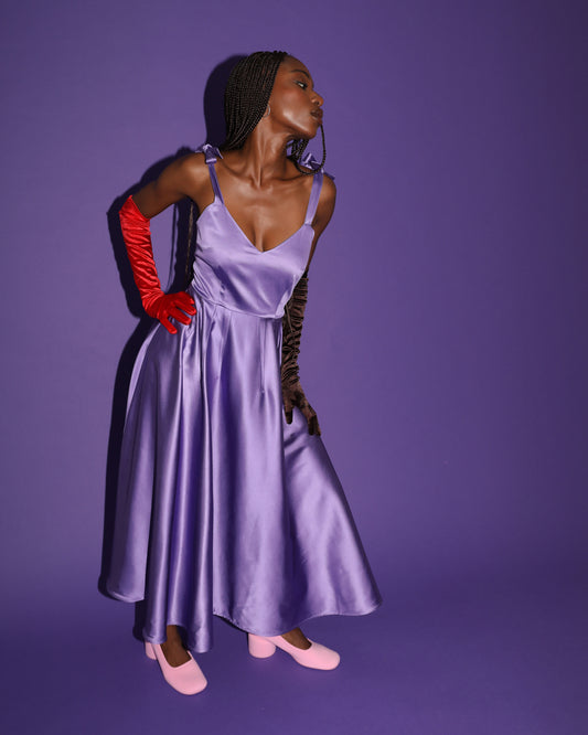 Fantastic Voyage | Robe trapèze texturée | SUR MESURE | Satin Shantung