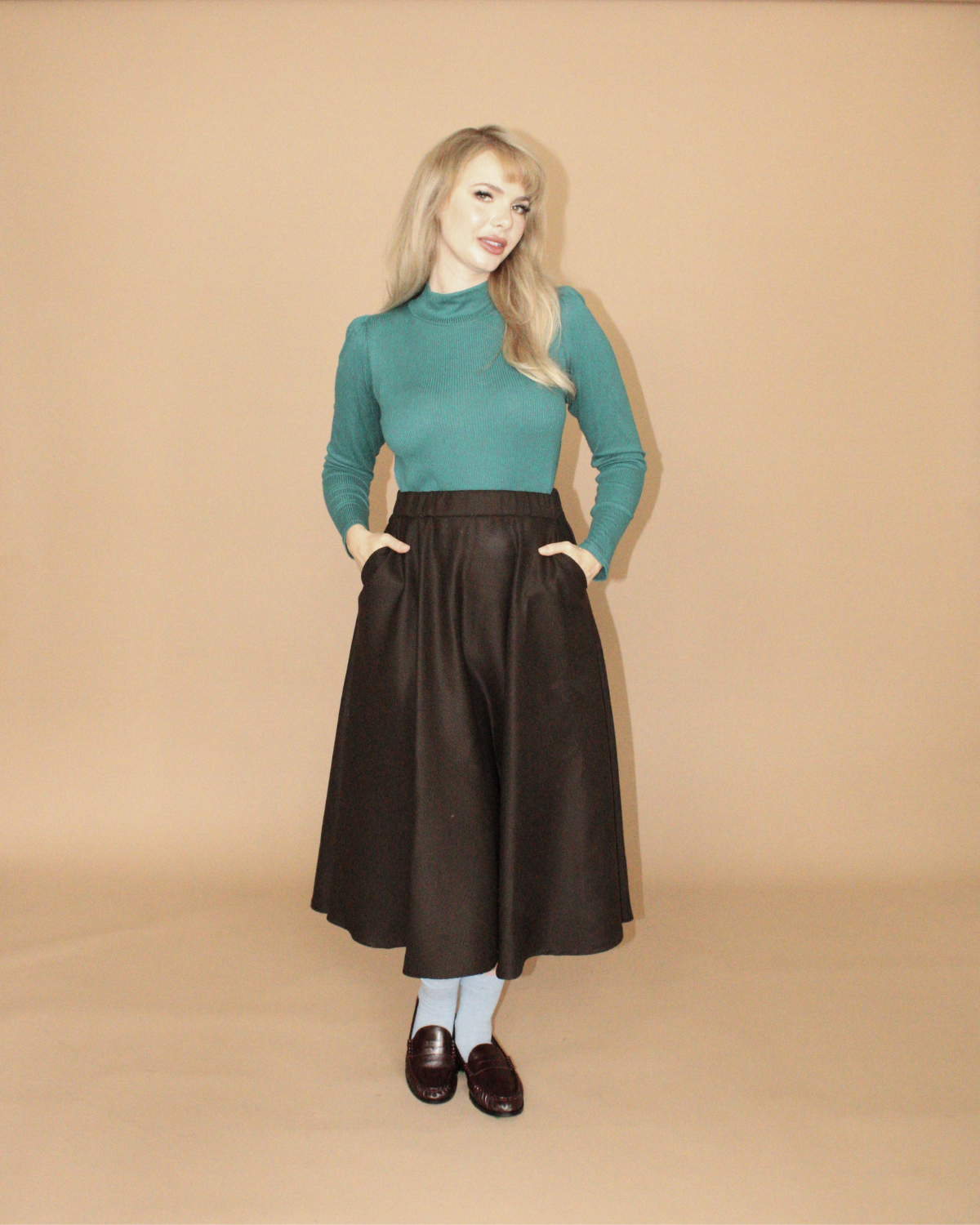 New Wave | Jupe Midi Taille Haute