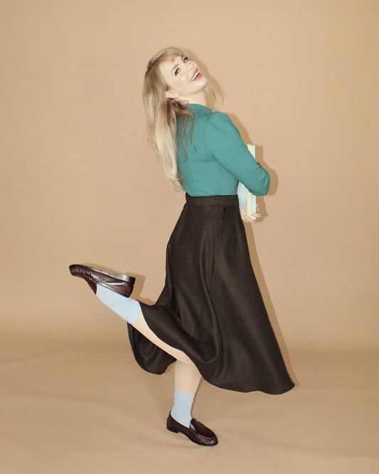 New Wave | Jupe Midi Taille Haute