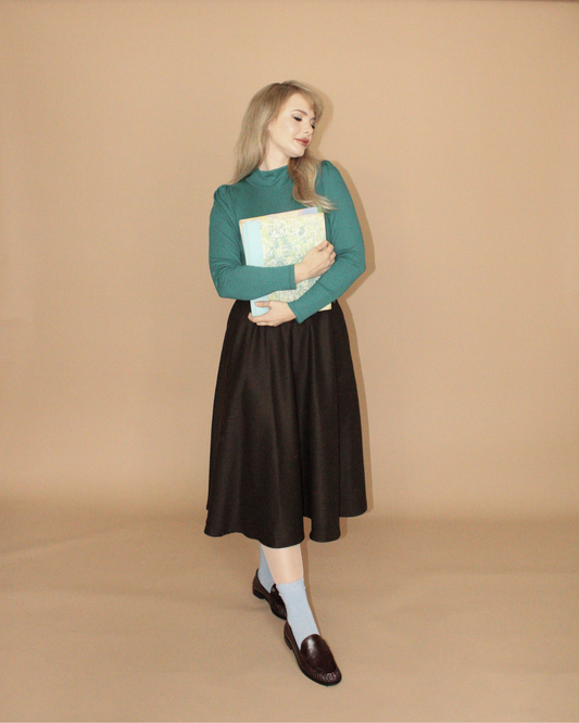 New Wave | Jupe Midi Taille Haute