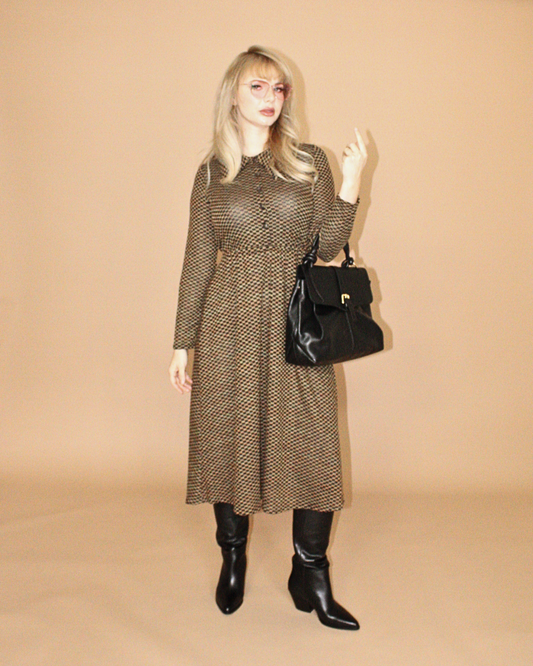 Brown Sugar | Waisted Knit Dress