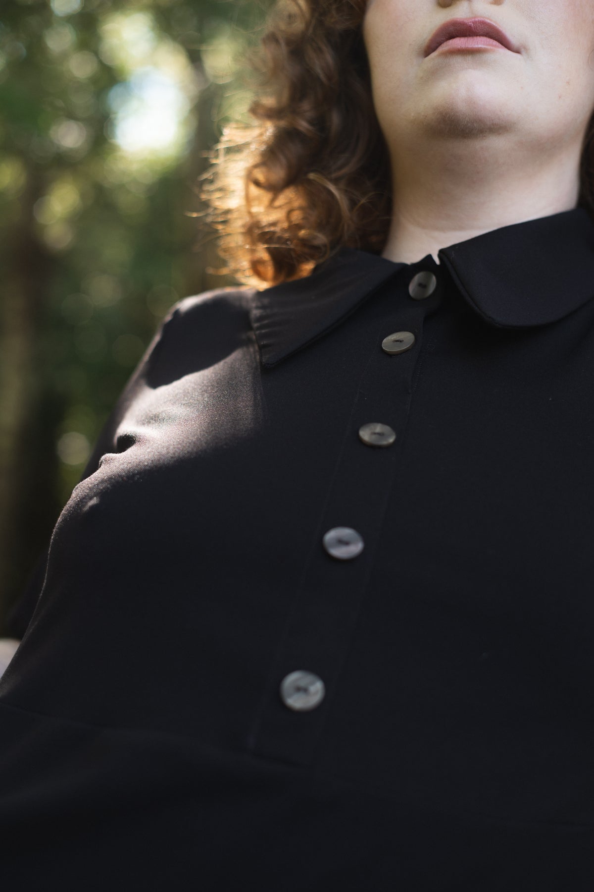 Parklife | Robe-chemise en tricot à col | Noir
