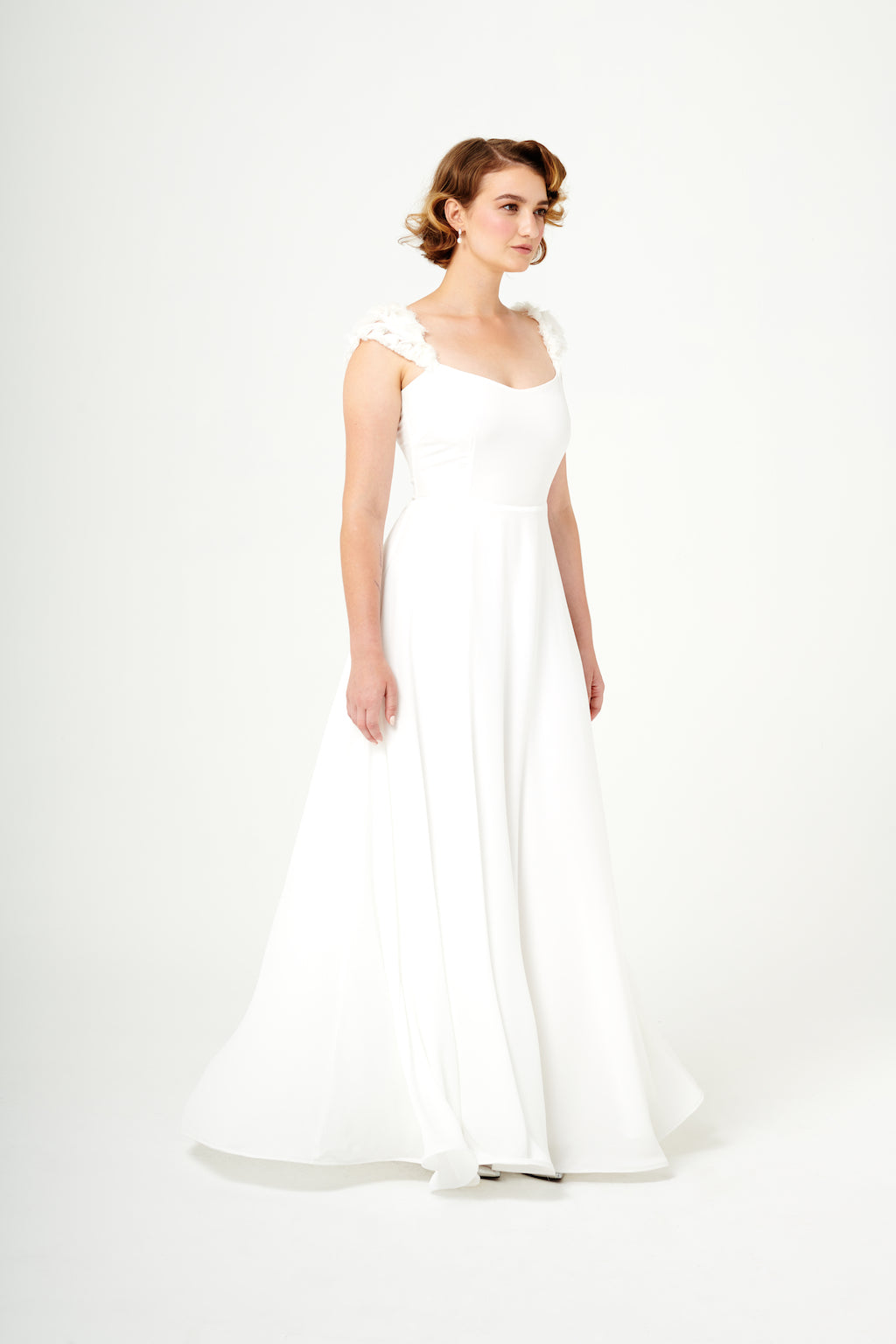 Sentier Secret | Textured Cap Sleeve Wedding Gown