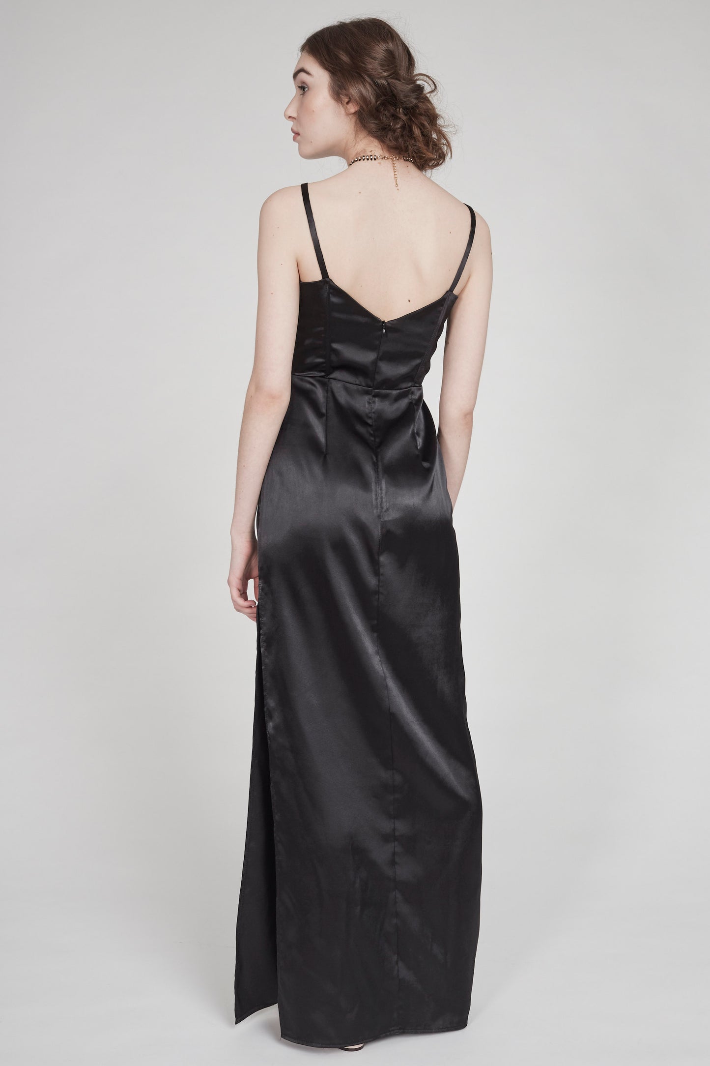 Video Girl | Satin Gown | Black