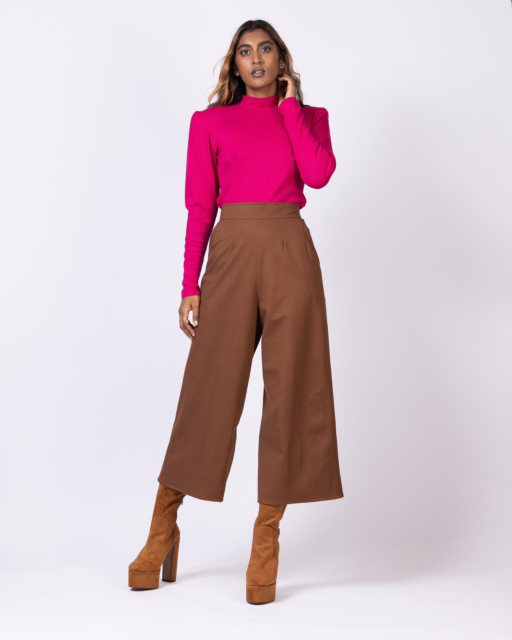 Brown Crochet Top And Palazzo Pants Set | Online Boutiques – Saved by the  Dress