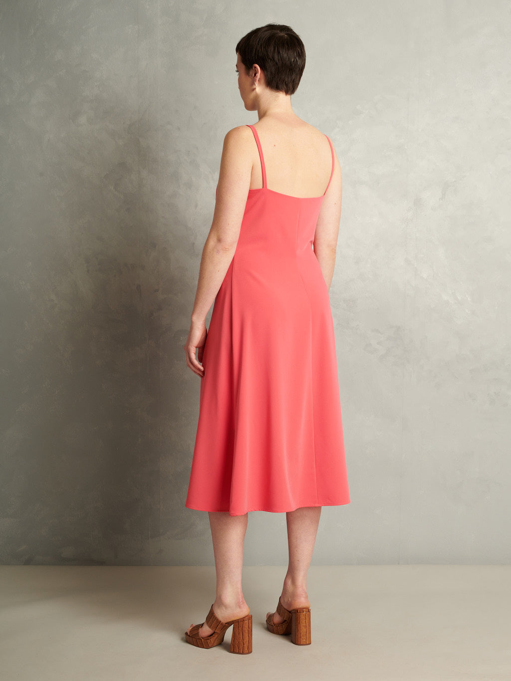 Just a Girl | Midi Slip Dress | Coral