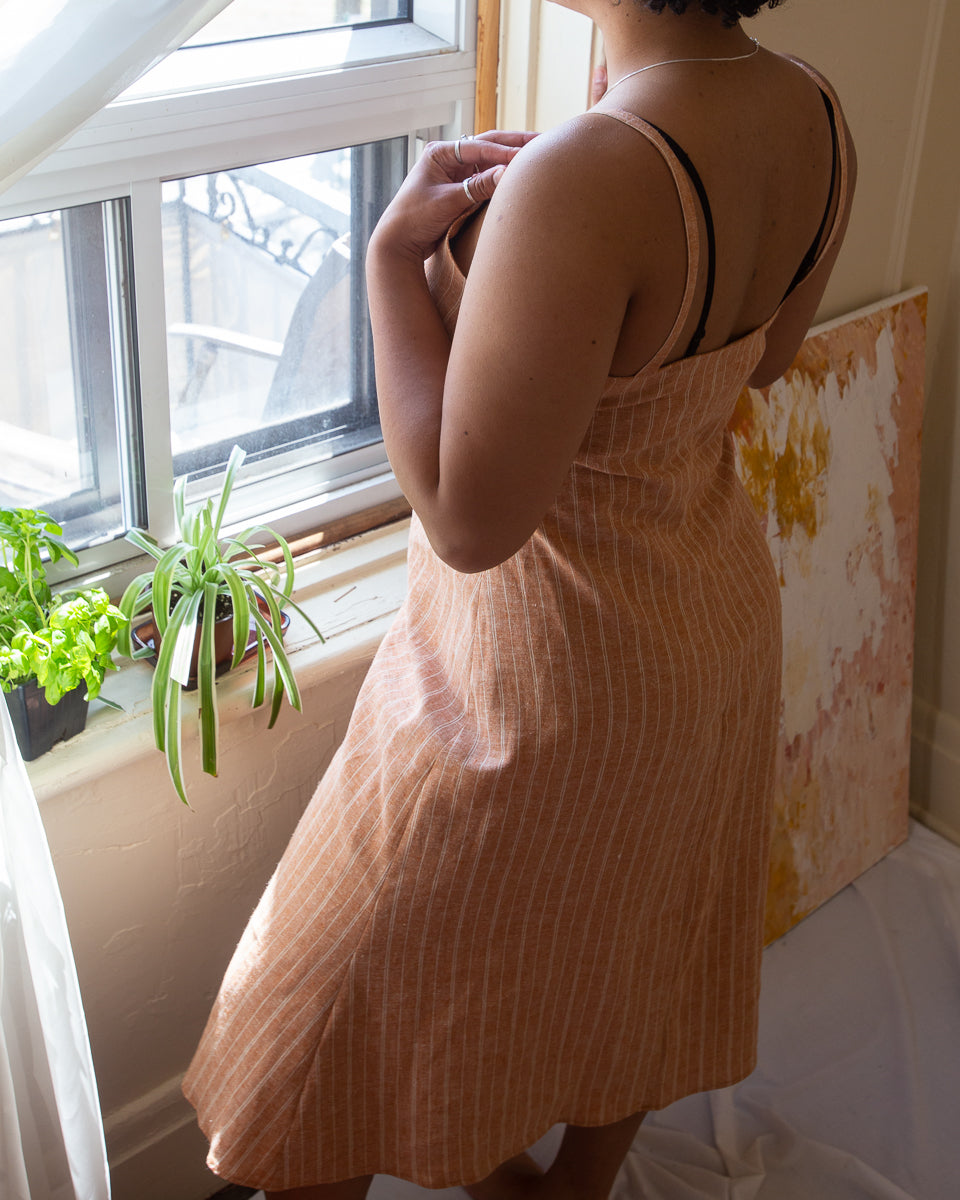 Just a Girl | Robe style nuisette midi | Rouille orange